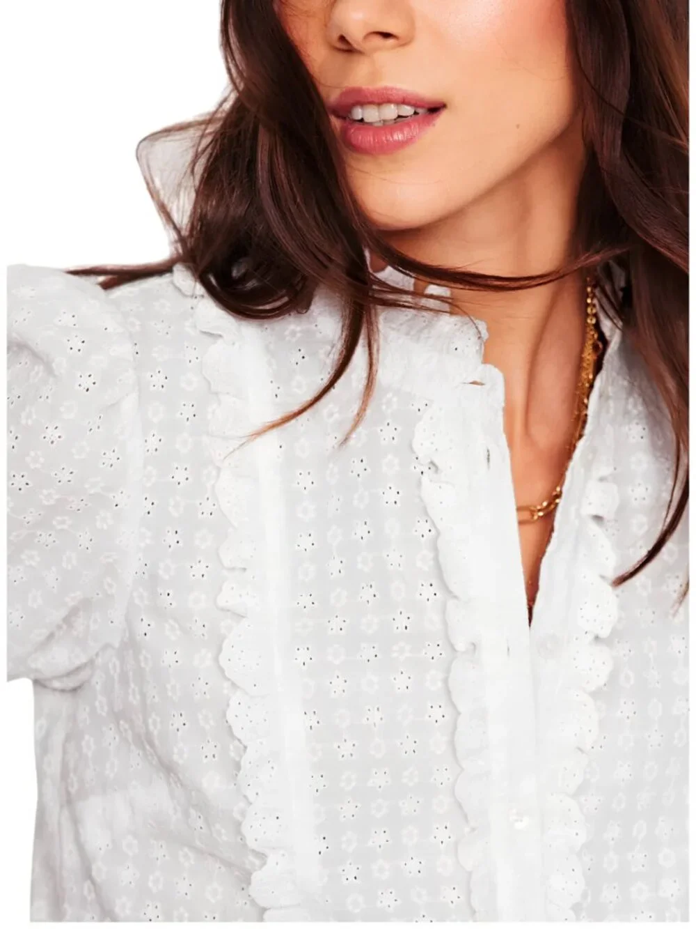 NWT Boden Feminine Cotton Blouse White US Size 16-18